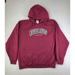 Vintage JPT Classics Niagara Falls Canada Hoodie Sweatshirt Maroon Men'sXL Flaw